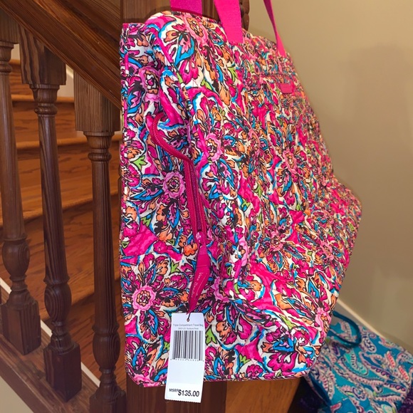 Vera Bradley Triple Compartment Bag Sunburst Pink - Picture 2 of 8